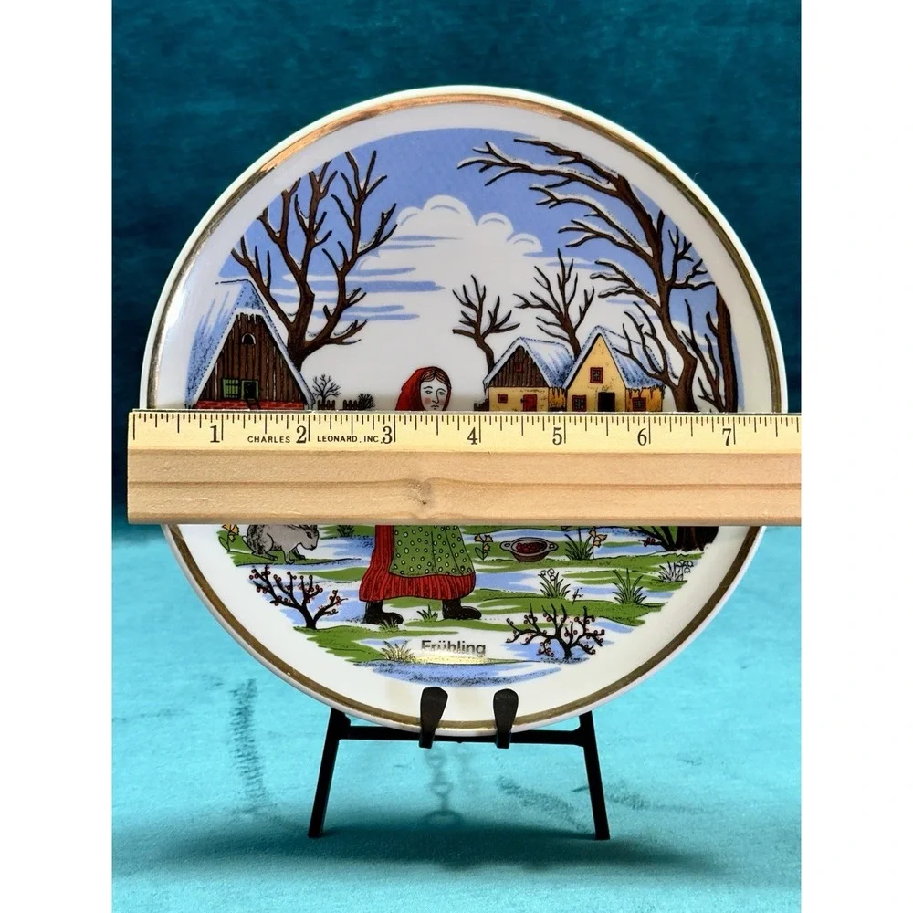 Vintage 1980 Kahla Germany Spring Plate Geldersheim Intl. Hike Frühlings Scene